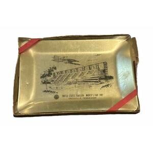 1982 World's Fair Knoxville Tennessee Metal Tray United States Pavilion Trinket
